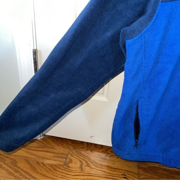 Columbia Large Two Tone Blue Fleece Zip-Up Sweater Jacket Size Large - Picture 9 of 14